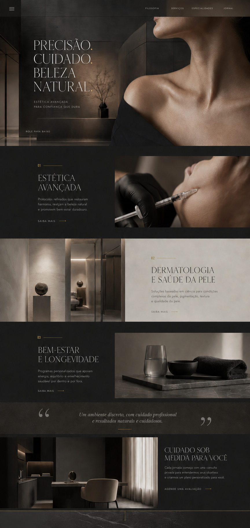 Exemplo completo de landing page para Estética